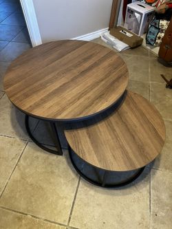Round Coffee Table W/ Smaller Table