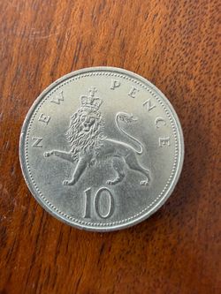 1968 England 10 New Pence Decimal Coin - Lion Rampant Variety First Year Issue