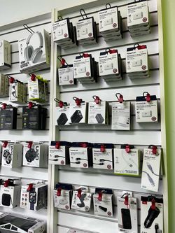 Charging cables/ wall adapters / iPhone case cases, screen protectors/ Samsung Galaxy case cases, screen protectors