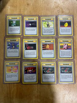 Vintage Pokemon Base Set Shadowless Lot 17 Cards WOTC 1999 Trainers And More