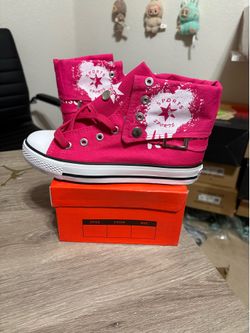 Size 5,6,7,8,9,10 girls - Collection O High Top Pink Fuchsia Shoes