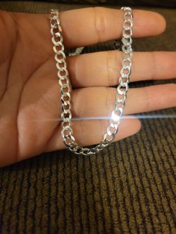 Italy 925 Solid Sterling Silver Diamond Cut Reversible 2-in-1 Cuban Link Chain for Men Women 22" Plata Italiana 925 Cadena Cubana 22" Unisex