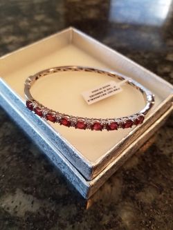 Real Garnet bangle bracelet