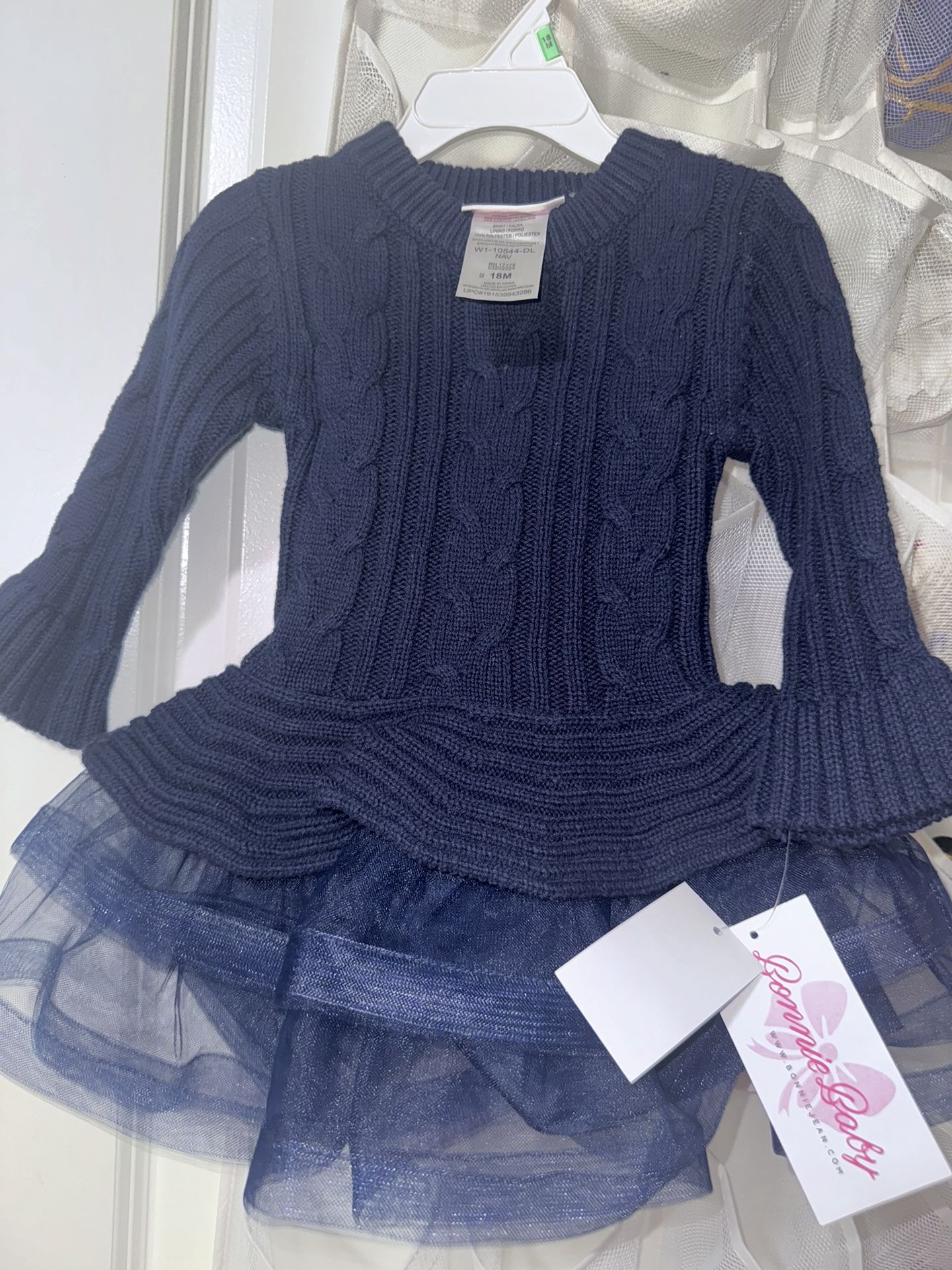 Bonnie Jean Knit Sweater Dress with Tutu Skirt
