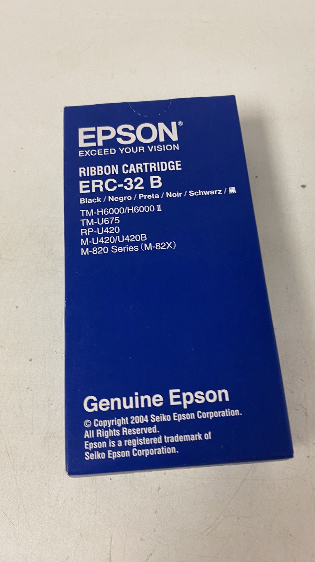 Genuine Epson ERC-32 B Black Dot-Matrix Printer Ribbon (E65090)