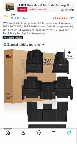 3W Floor Mats for 2023-2026 Jeep Grand Wagoneer