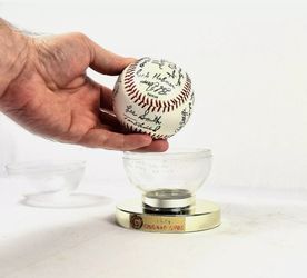 1984 Chicago Cubs Logo Baseball Team-Signed by (23) with Ryne Sandberg, Dennis  Eckersley, Lee Smith, Rick Sutcliffe, Jay Johnstone (JSA ALOA)