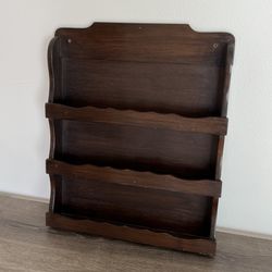 Vintage 1970s Solid Wood Spice Rack or Storage Rack 21” Tall