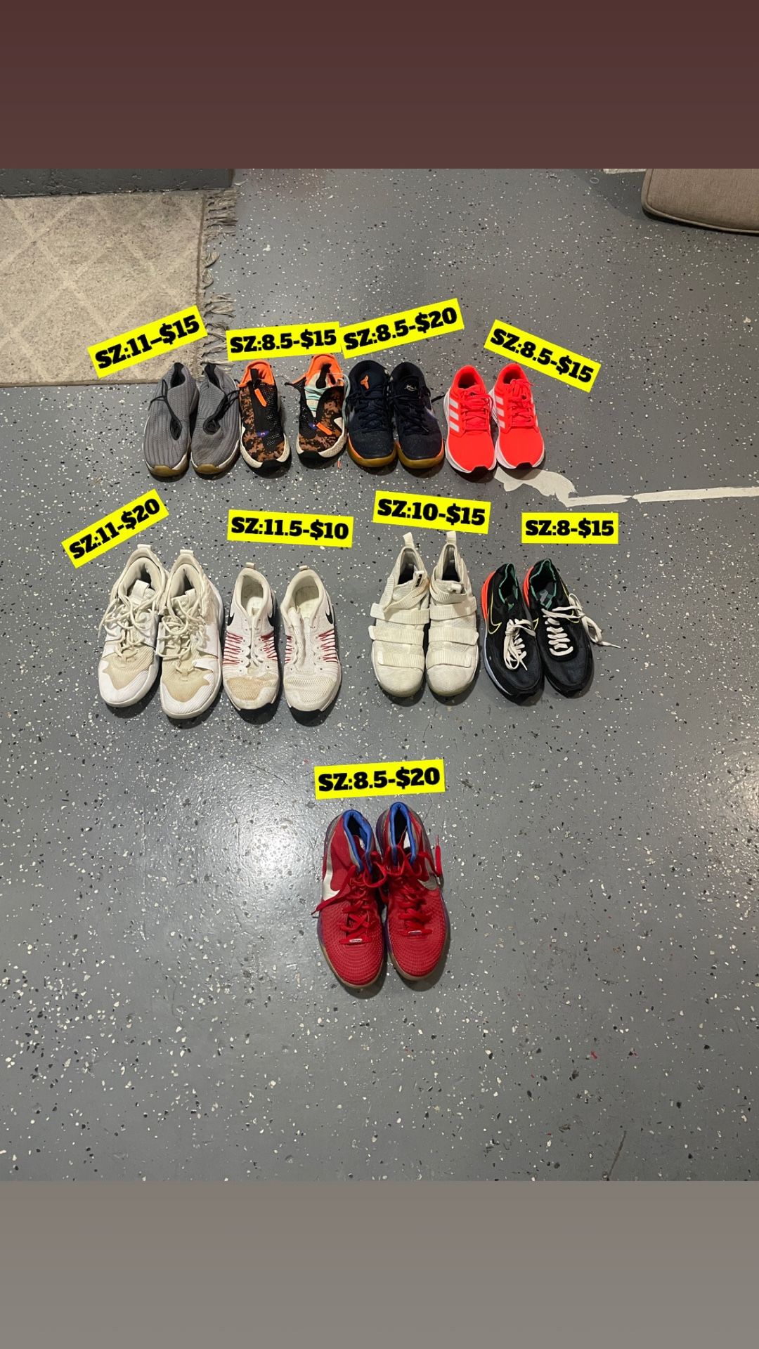 Lot of shoes- Nike and adidas
