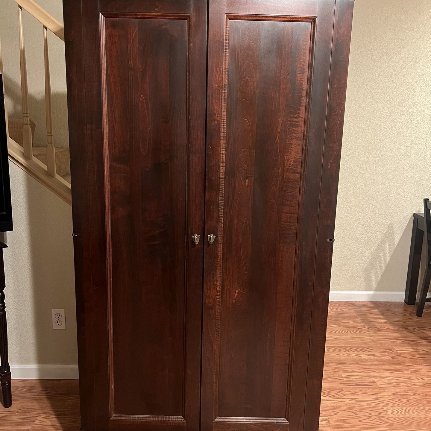 Large Cherry Wood Finish Armoire /Wardrobe