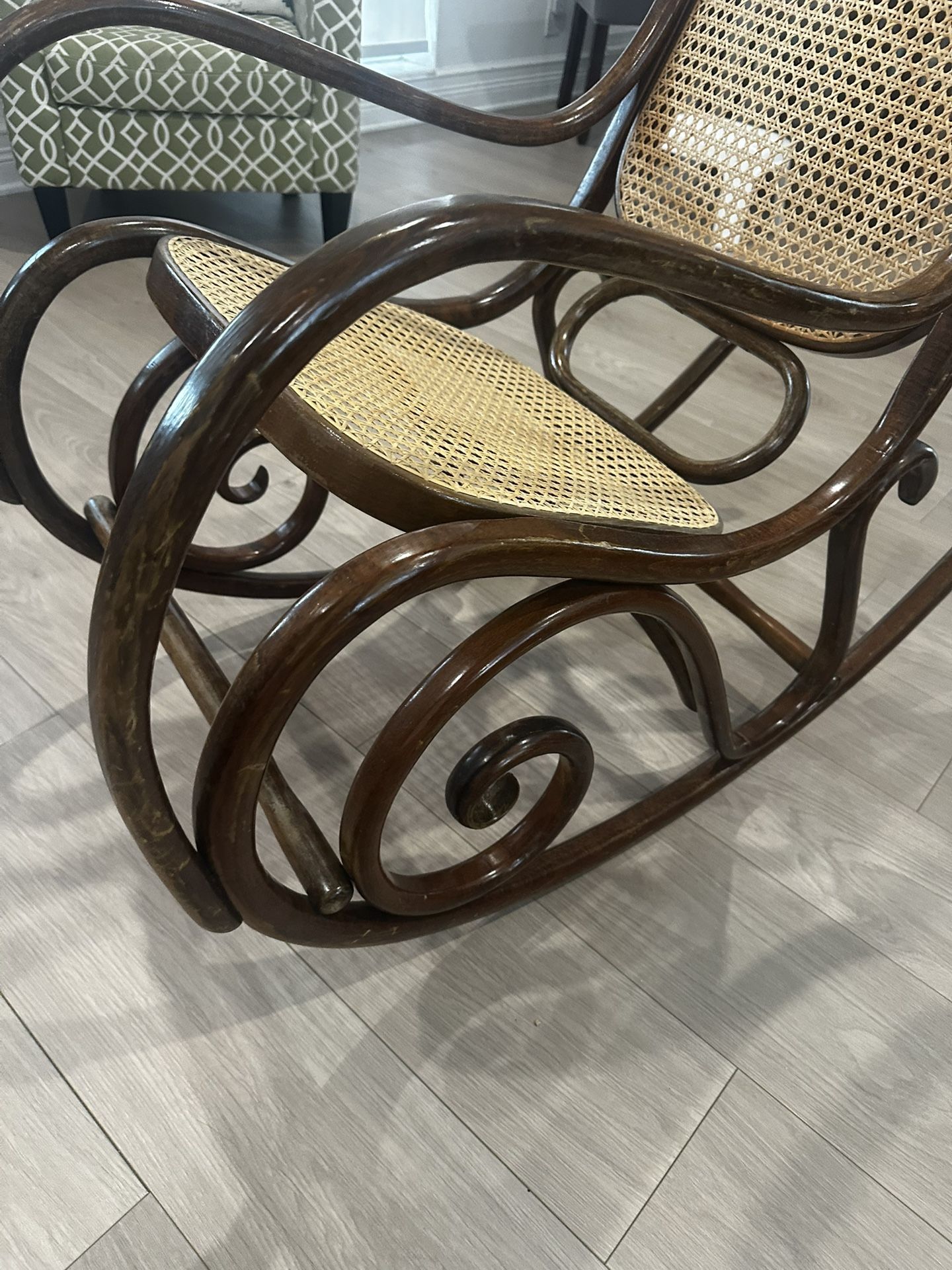 Casual Rattan Solid Wood Rocking Chair Rocking Chair