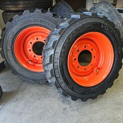 New 2x SET 10X16.5 Bobcat Tractor Tire And Wheel Mounted