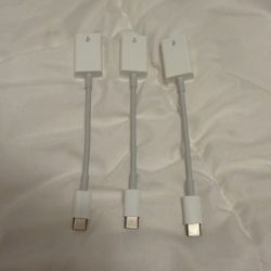 Set Of Three Apple White USB-C To USB Adapters 