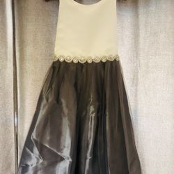 Gray And White Dress, Size 11-12