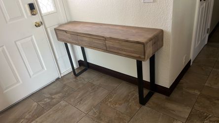 Acacia wood and metal 56” sofa table