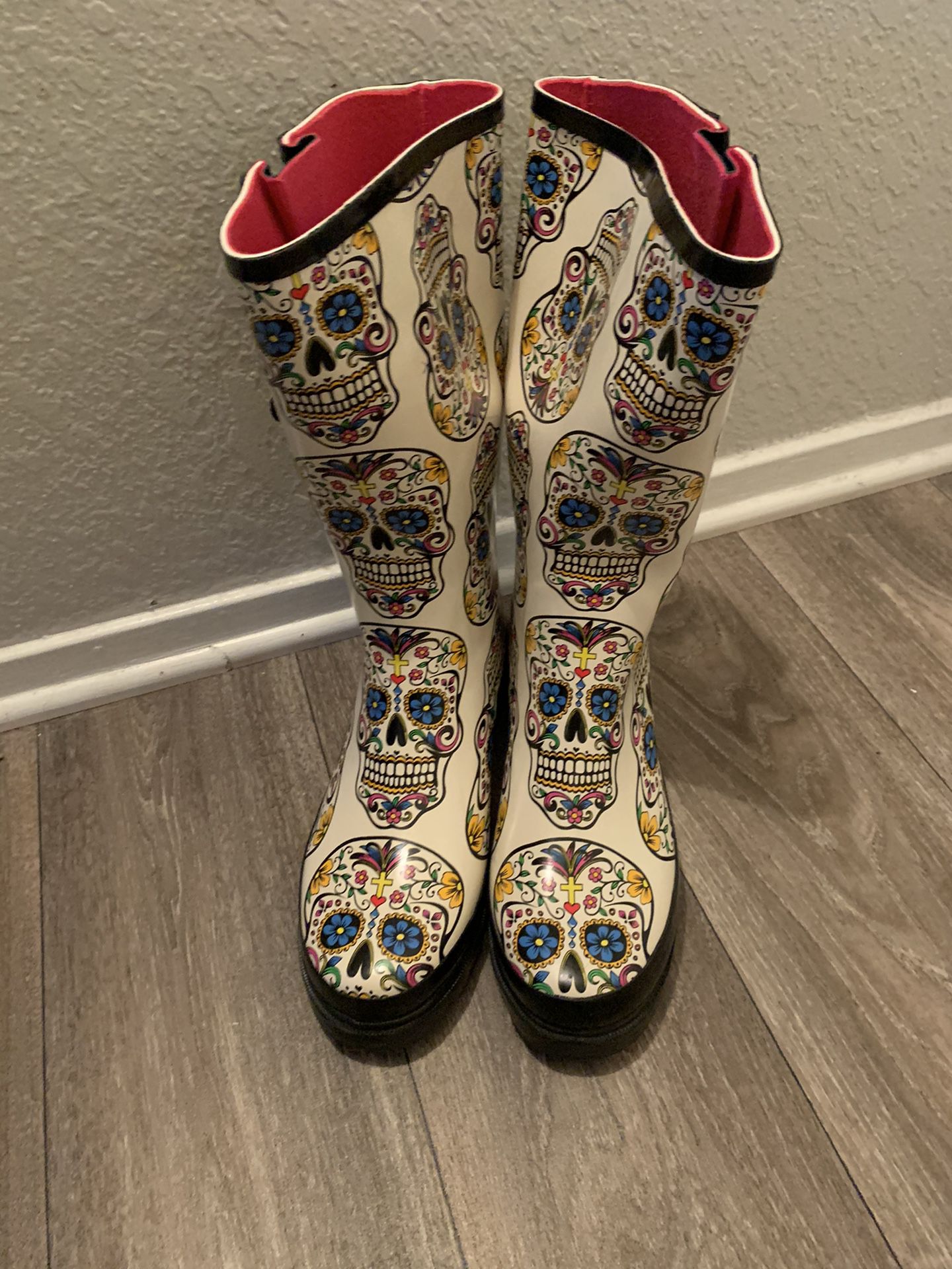 Day of the Dead Rain Boots