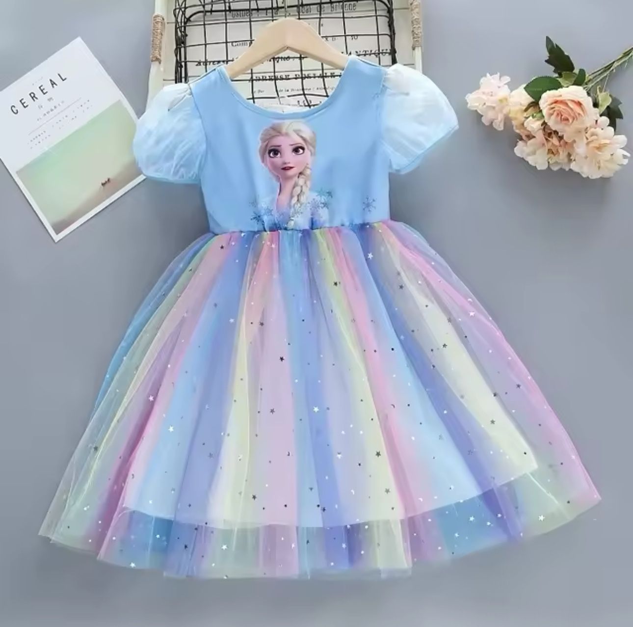 New! 🩵 Girls Beautiful Elsa Dress, Size 7 Yr Old