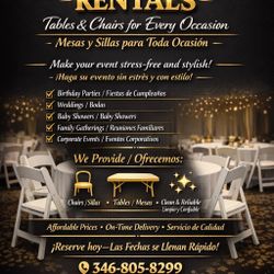 Chairs & Tables For Rent 