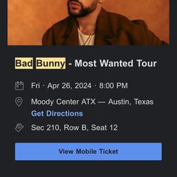 Bad Bunny Austin Ticket 
