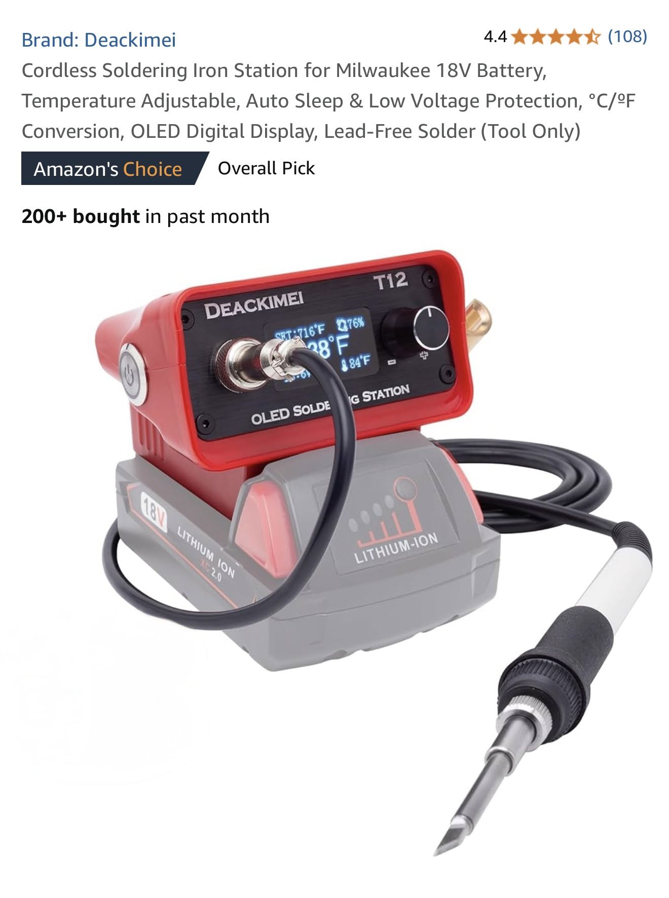 Cordless Soldering Iron Station for Milwaukee