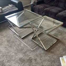 Glass Coffee And End Table