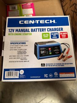 Cen-Tech 12V Manual Battery Charger with Engine Starter