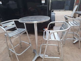 Commercial bar table top with metal chairs five tables eight chairs