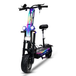 RoadHitter Electric Scooter Adults,Up to 68MPH 75 Miles Range,8000W Dual Motor 13Inch All Terrain Fat Tires, Hydraulic Suspension and Oil Brakes,Sport