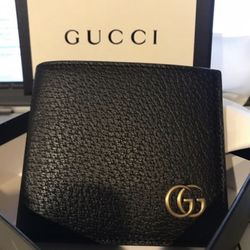 gucci marmont  black leather men’s wallet
