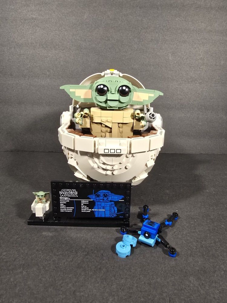 LEGO Star Wars Grogu with Hover Pram (set number 75403). Built. Open Box. No Missing Pieces. Box Included
