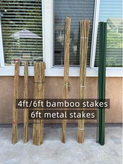 4ft /6ft bamboo / metal stakes 竹竿金属杆