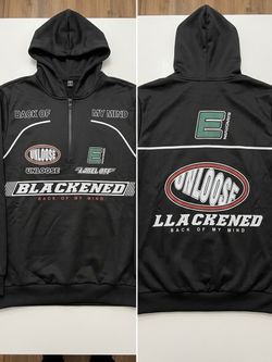 Unloose Blackened Racing Hoodie Quarter Zip L
