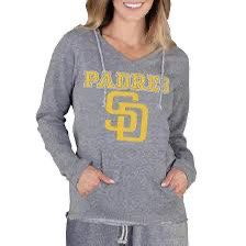 MLB Mainstream Women’s Long Sleeve Hooded Top - San Diego Padres Size Small- NWOT 
