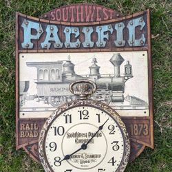 WESTCLOX Wall Clock Southwest Pacific Co Railway & Steamship Railroad