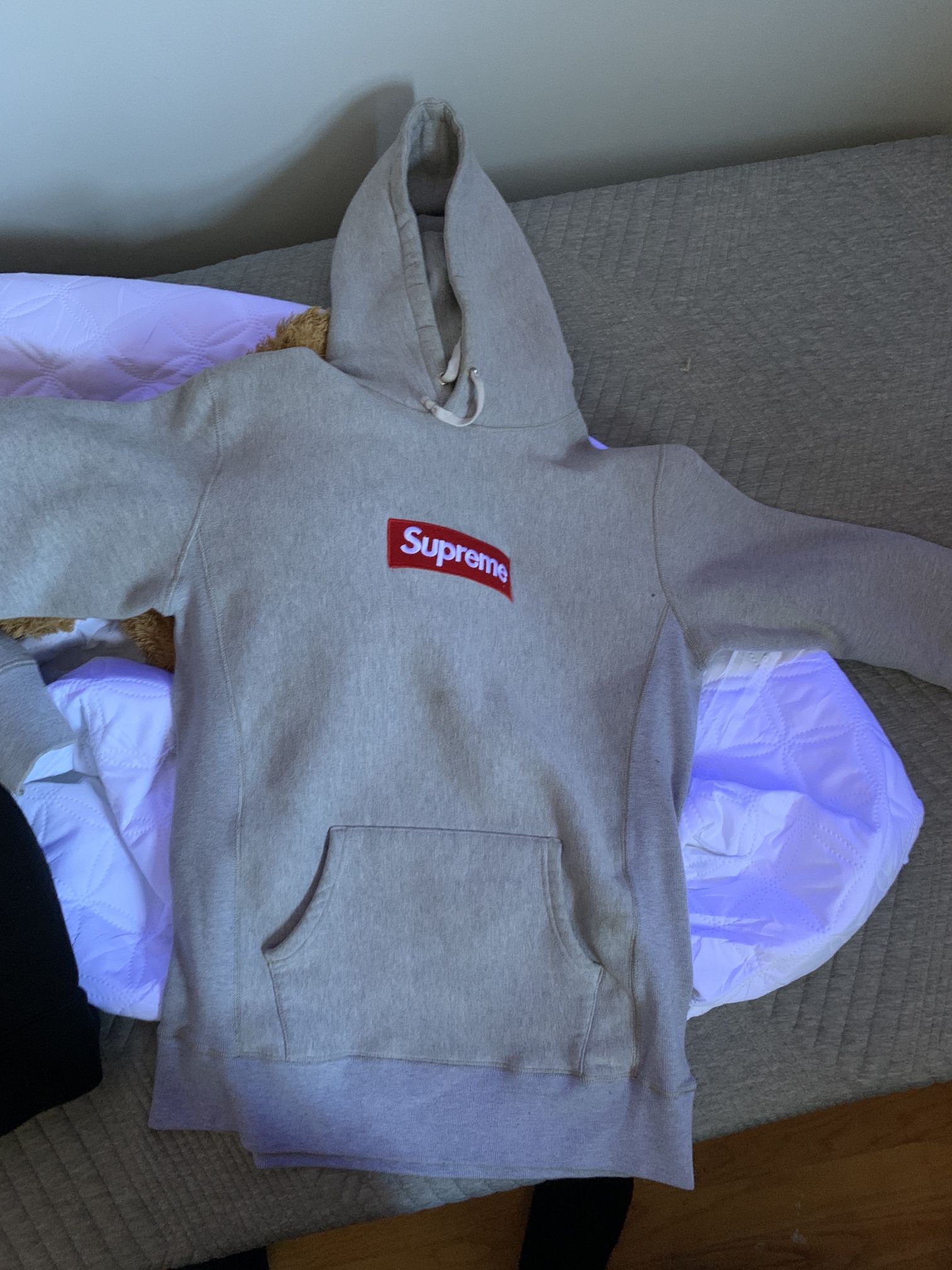 Grey supreme Box hoodie Size Medium 