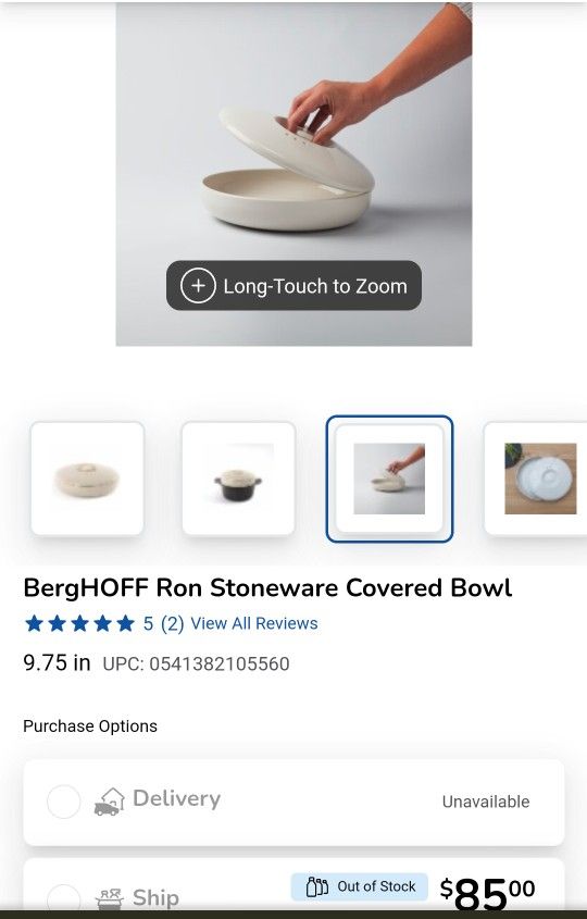 BergHOFF Ron Stoneware Covered Bowl