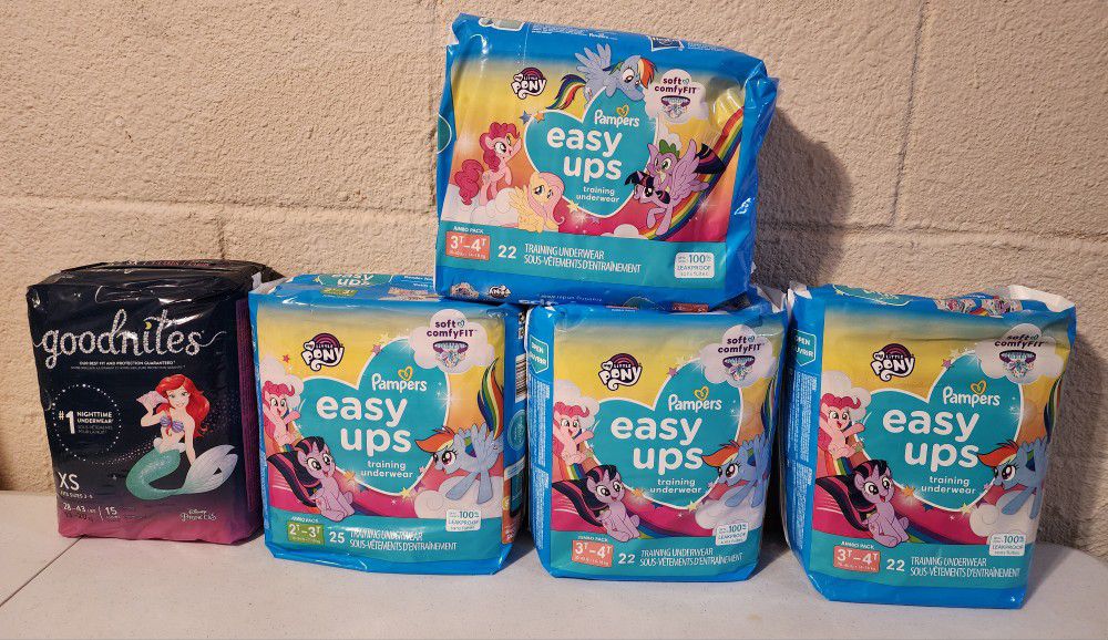 Pampers Easy Ups Pull Ups Goodnites Diapers 3T-4T 