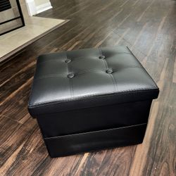 New Storage Ottoman Foot Rest Stool with Thicker Foam Padded Seat