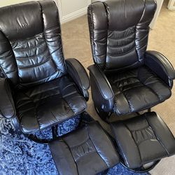 2 Swivel Recliners With Ottomans