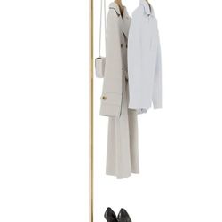 RRG Metal Coat Rack Freestanding, Modern Coat Hanger Stand with Heavy Base Coat Stand for Jackets, Suits, Dress Shirts, Dresses 59”(Gold)