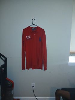 Ralph Lauren Great Britain 3 Long Sleeve Red Polo Shirt XXL