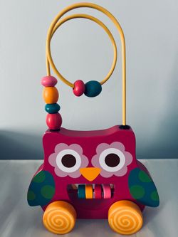 Children’s Factory Owl Rollercoaster Bead Maze Pull Toy