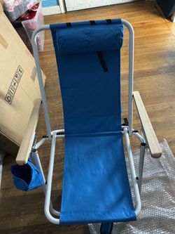 2 Backpack Beach Chair, Folding Beach Chair with Cup Holder, Headrest, 4 Positions, Shoulder Straps, Adjustable Portable Outdoor Recliner for Camping,