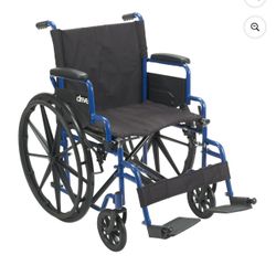 Drive Medical Blue Streak Wheelchair with Flip Back Desk Arms, Swing Away Footrests, 20" Seat