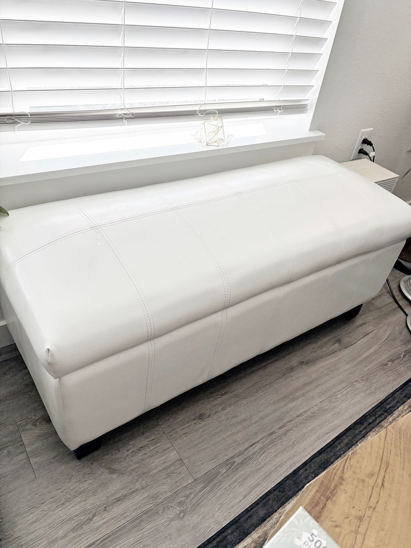 Leather Ottoman w Storage!