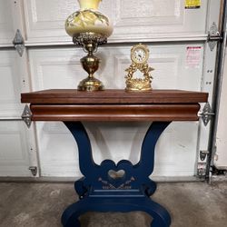 Vintage Wooden Folding Table & Storage 