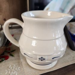 Longberger  Blue Pottery Woven Traditions Pitcher