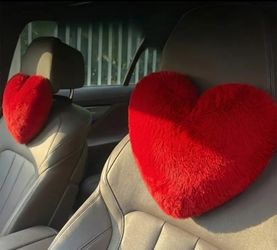 Cute Plush Heart Headrest Pillows (2)