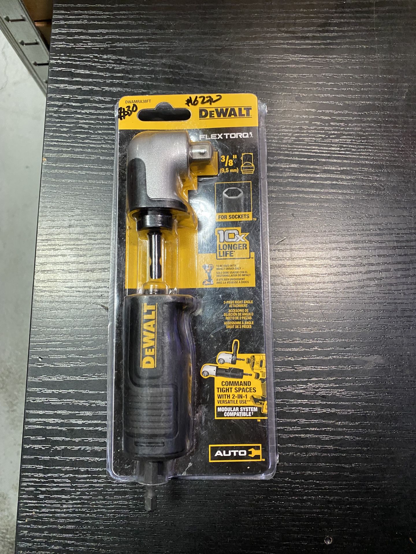 DEWALT 2-in-1 Modular 3/8 Square FlexTora Right angle drill attachment