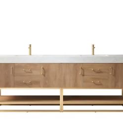 Miseno
Alistair 84" Free Standing Double Basin Vanity Set with Cabinet and Stone Vanity Top with USB Port and Electrical Outlet